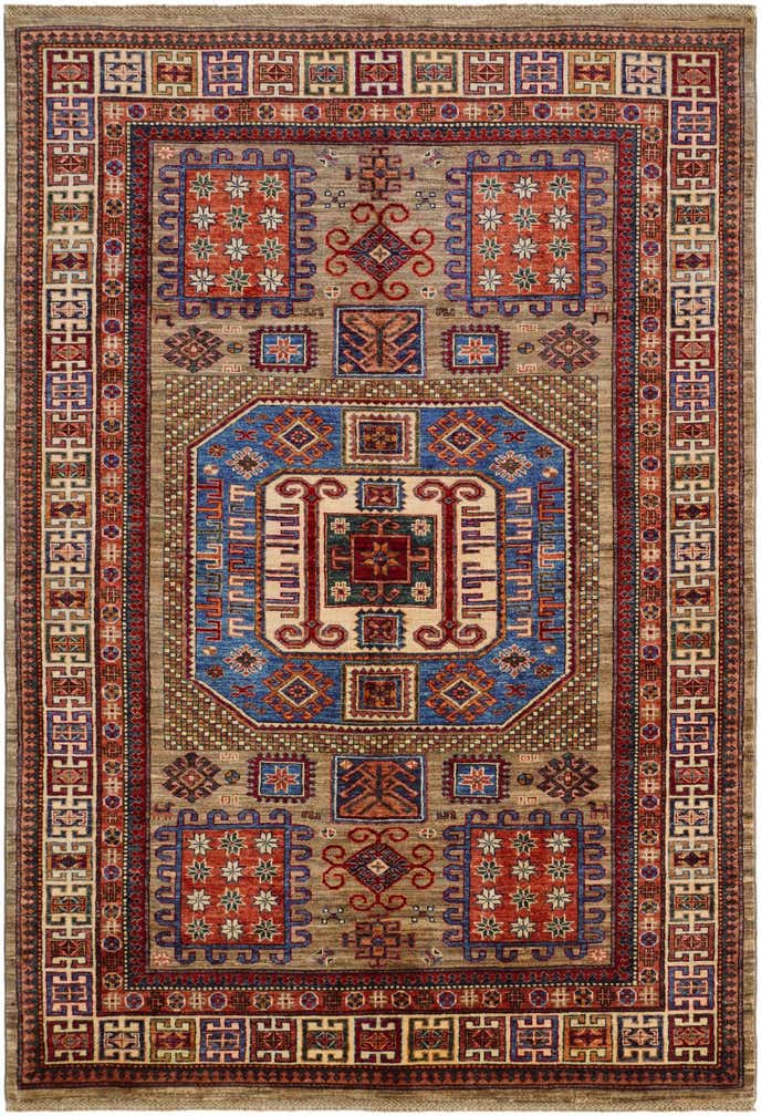5' 9 x 8' 2 Hand Knotted Kazak Rug