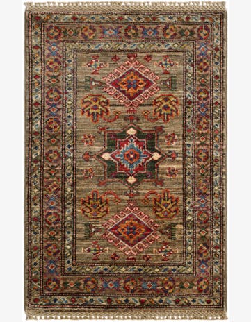 1' 11 x 2' 11 Hand Knotted Kazak Rug