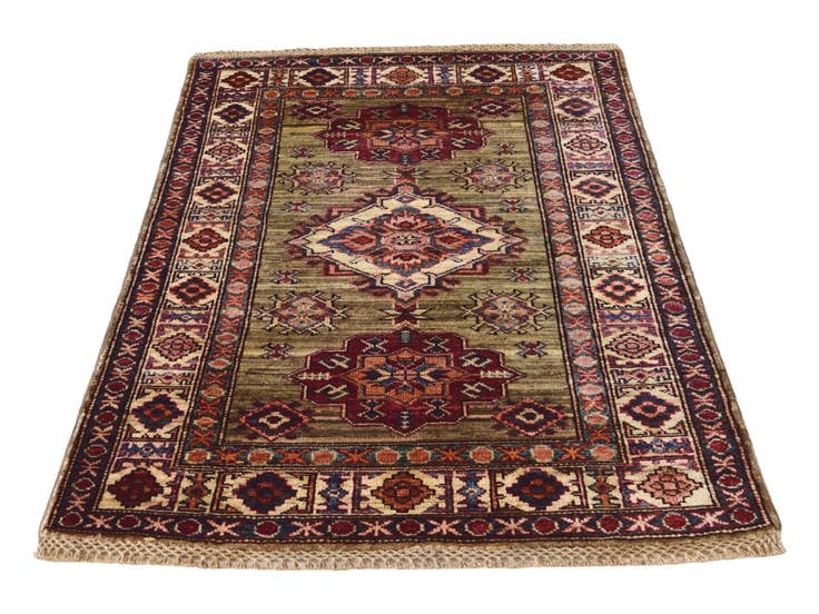 Detail image of 2' 7 x 3' 10 Hand Knotted Kazak Rug