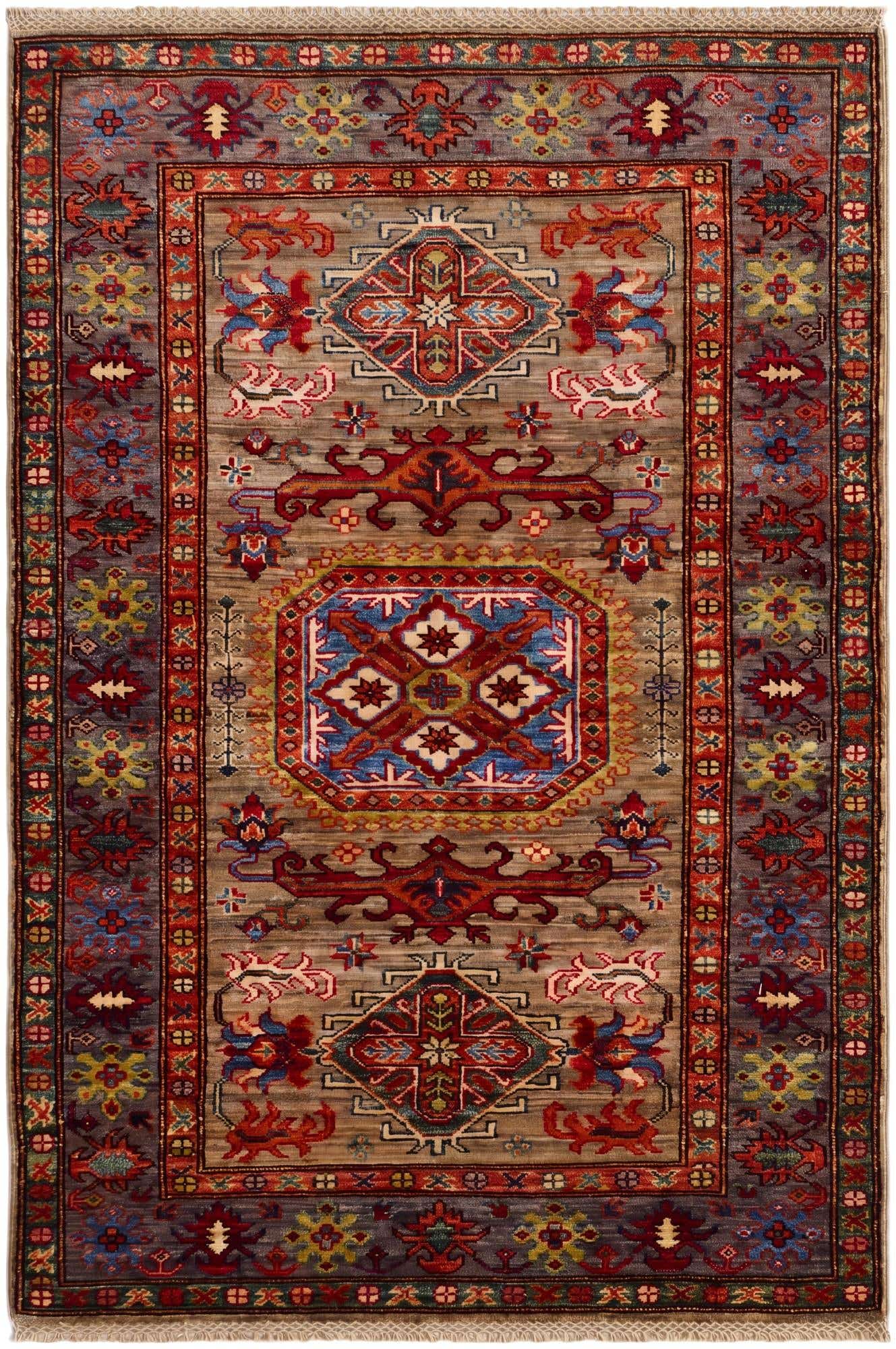 3' 5 x 5' 1 Hand Knotted Kazak Rug