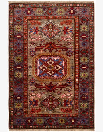 3' 5 x 5' 1 Hand Knotted Kazak Rug