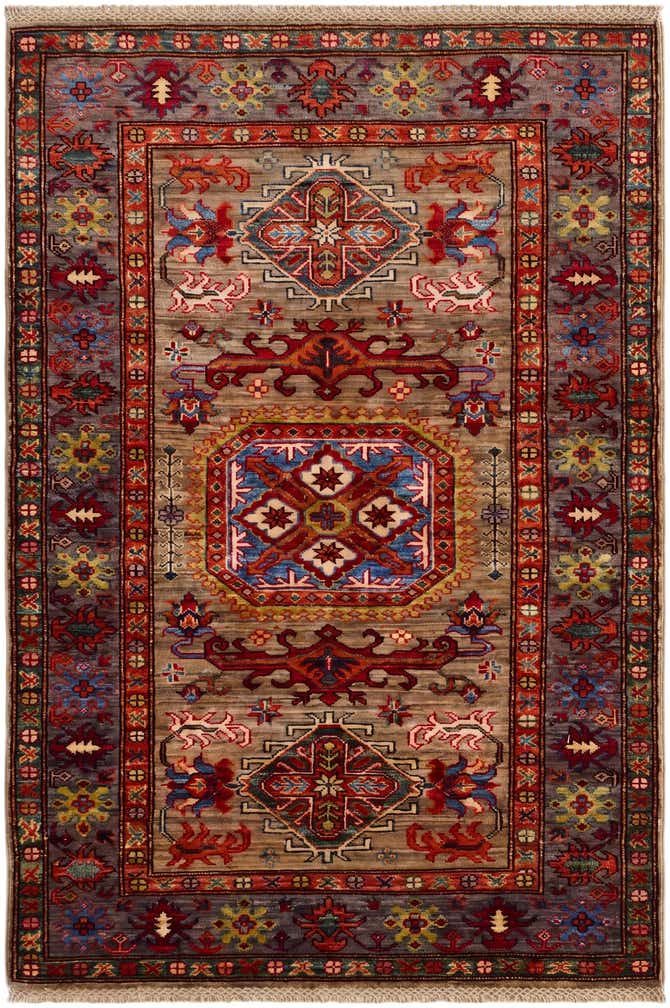 3' 5 x 5' 1 Hand Knotted Kazak Rug
