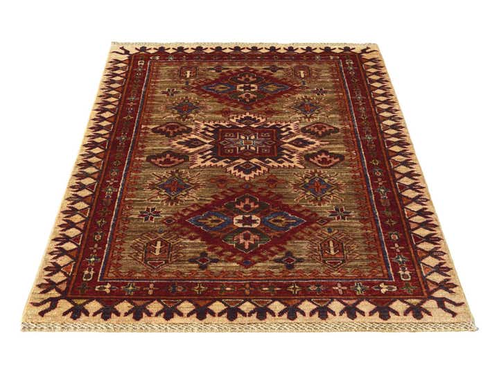 3' 2 x 4' 8 Hand Knotted Kazak Rug