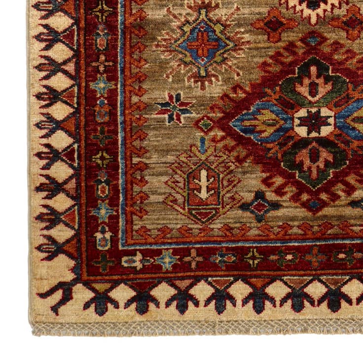 Detail image of 3' 2 x 4' 8 Hand Knotted Kazak Rug