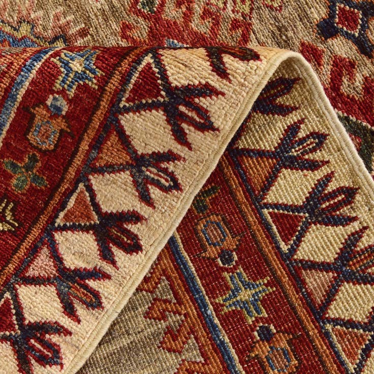 Detail image of 3' 2 x 4' 8 Hand Knotted Kazak Rug