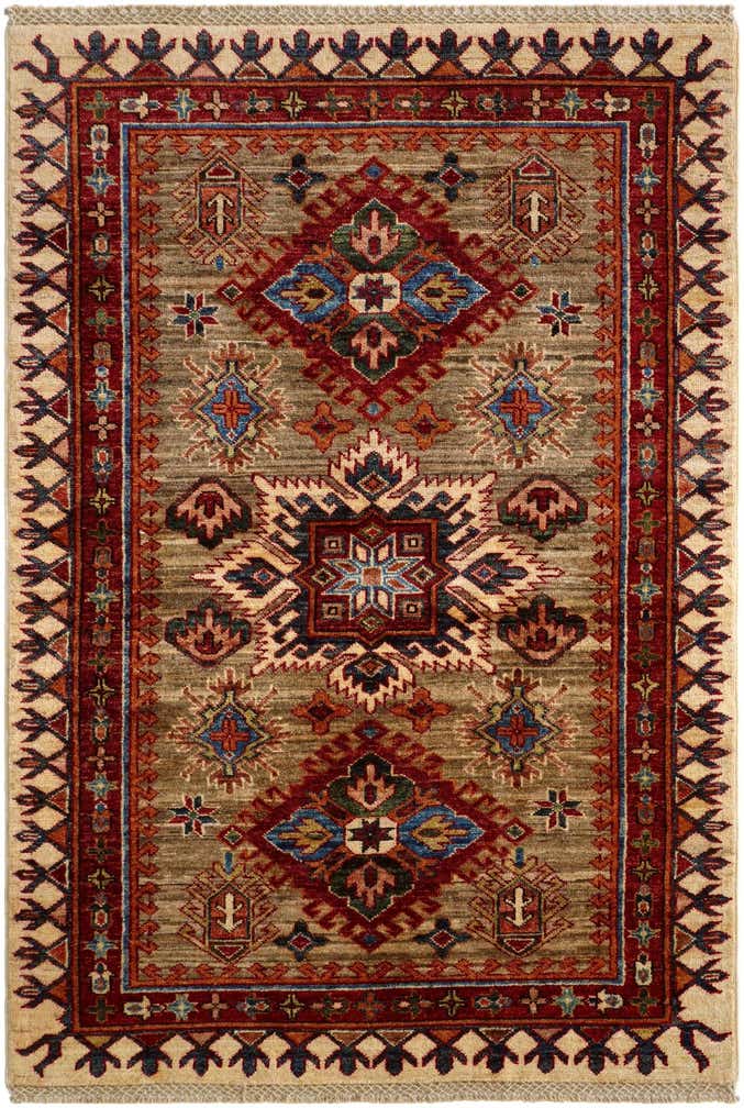 3' 2 x 4' 8 Hand Knotted Kazak Rug