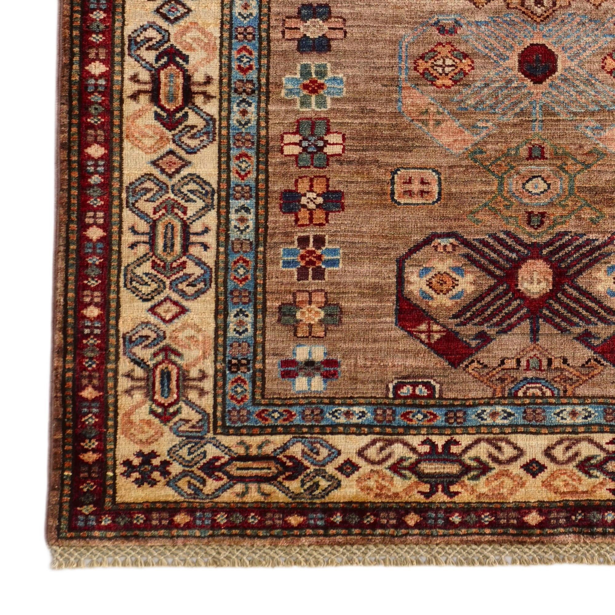 3' 5 x 5' 2 Hand Knotted Kazak Rug