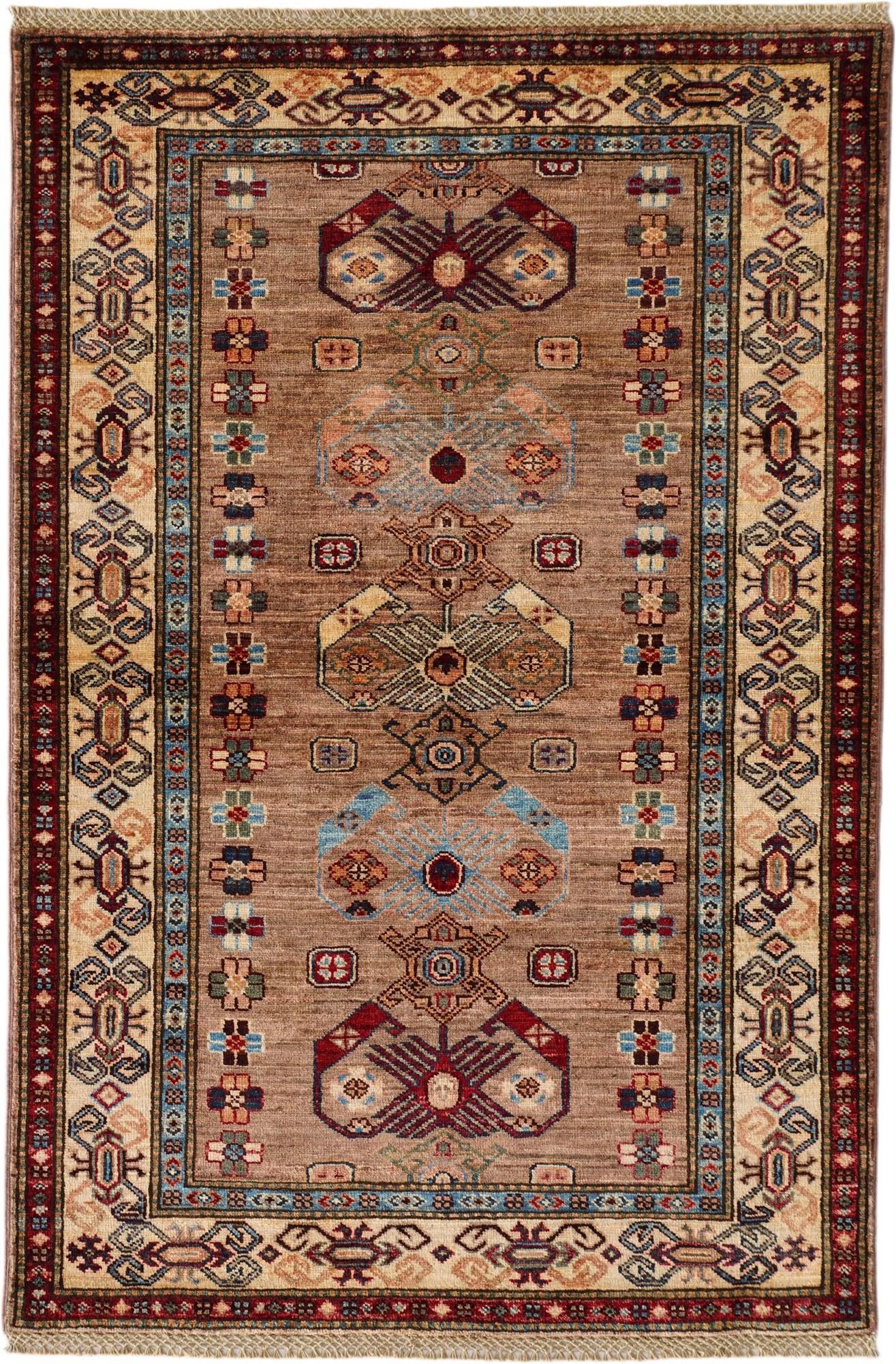 3' 5 x 5' 2 Hand Knotted Kazak Rug