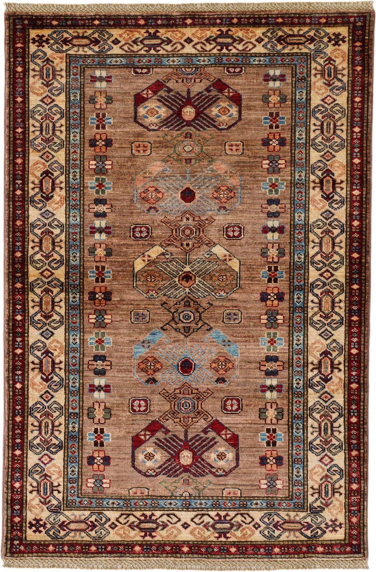 3' 5 x 5' 2 Hand Knotted Kazak Rug