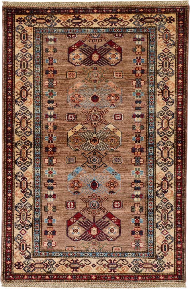3' 5 x 5' 2 Hand Knotted Kazak Rug