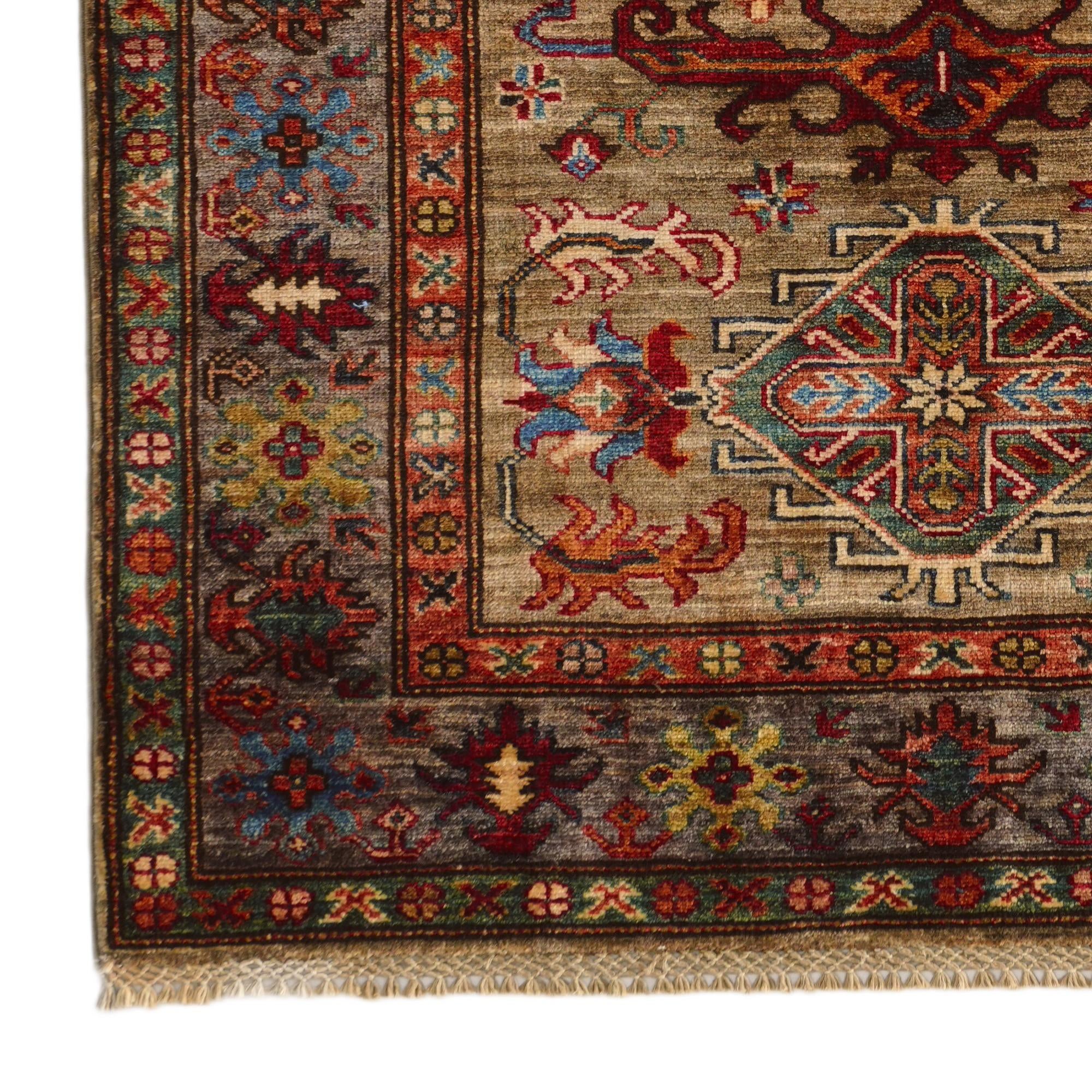 3' 4 x 5' Hand Knotted Kazak Rug