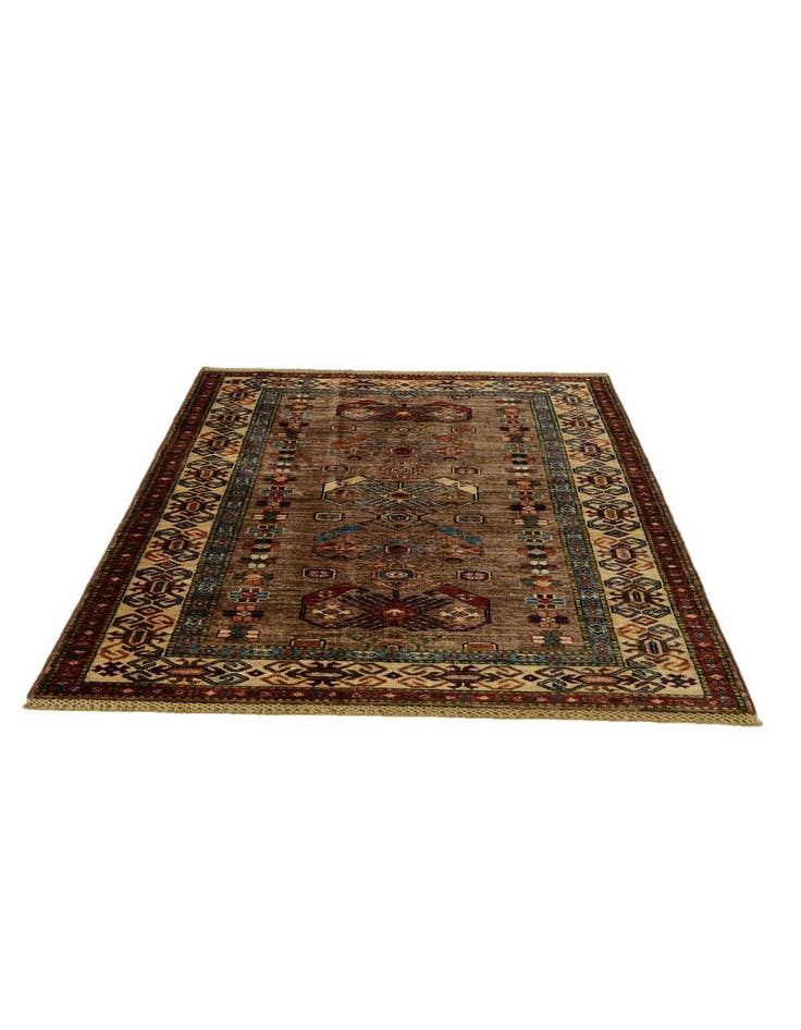 Detail image of 3' 5 x 5' Hand Knotted Kazak Rug