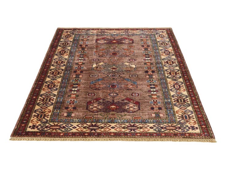 Detail image of 3' 5 x 5' Hand Knotted Kazak Rug