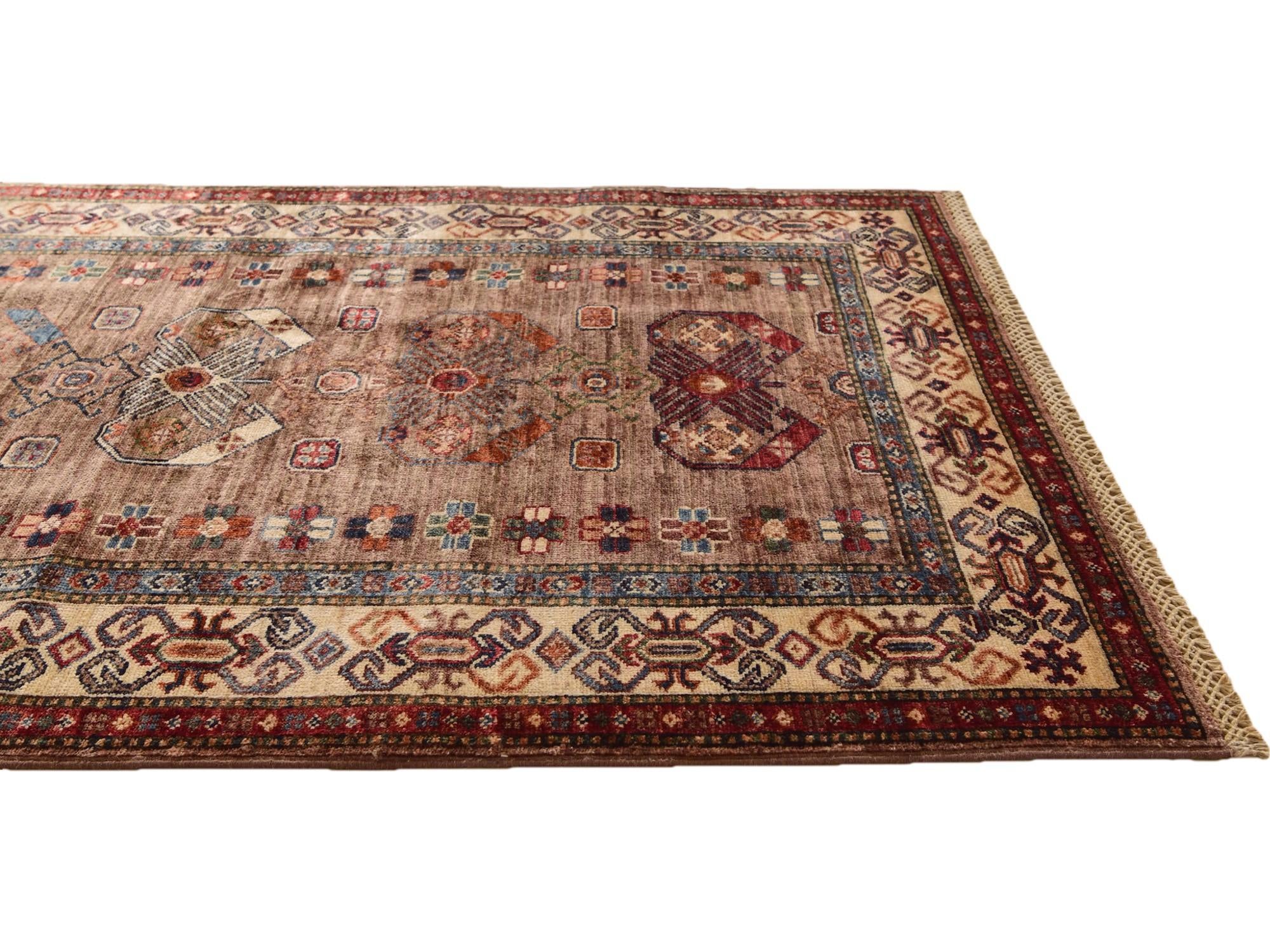 3' 5 x 5' Hand Knotted Kazak Rug