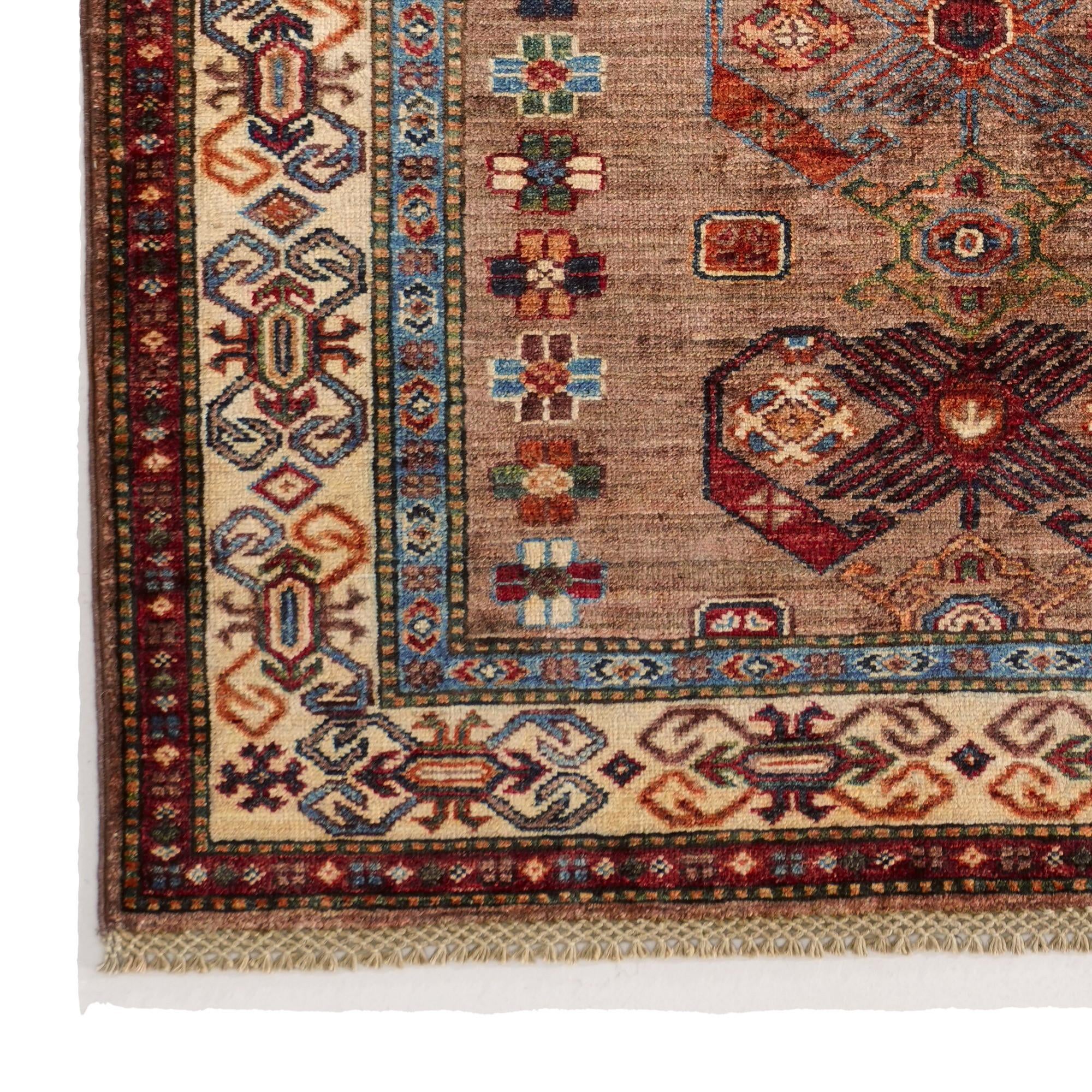3' 5 x 5' Hand Knotted Kazak Rug
