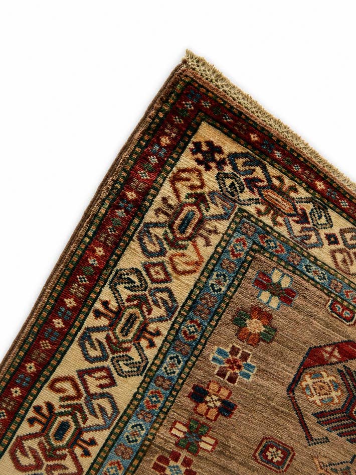 Detail image of 3' 5 x 5' Hand Knotted Kazak Rug