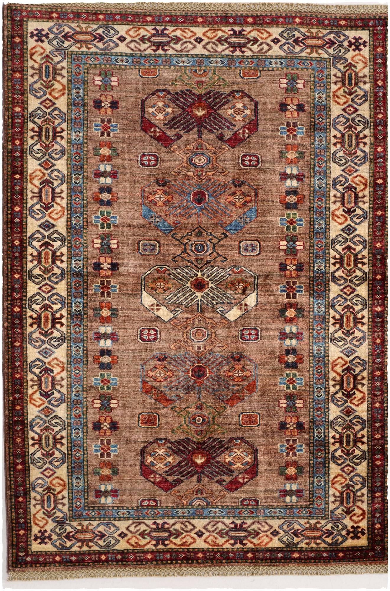 3' 5 x 5' Hand Knotted Kazak Rug