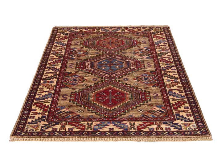 3' 5 x 5' 2 Hand Knotted Kazak Rug