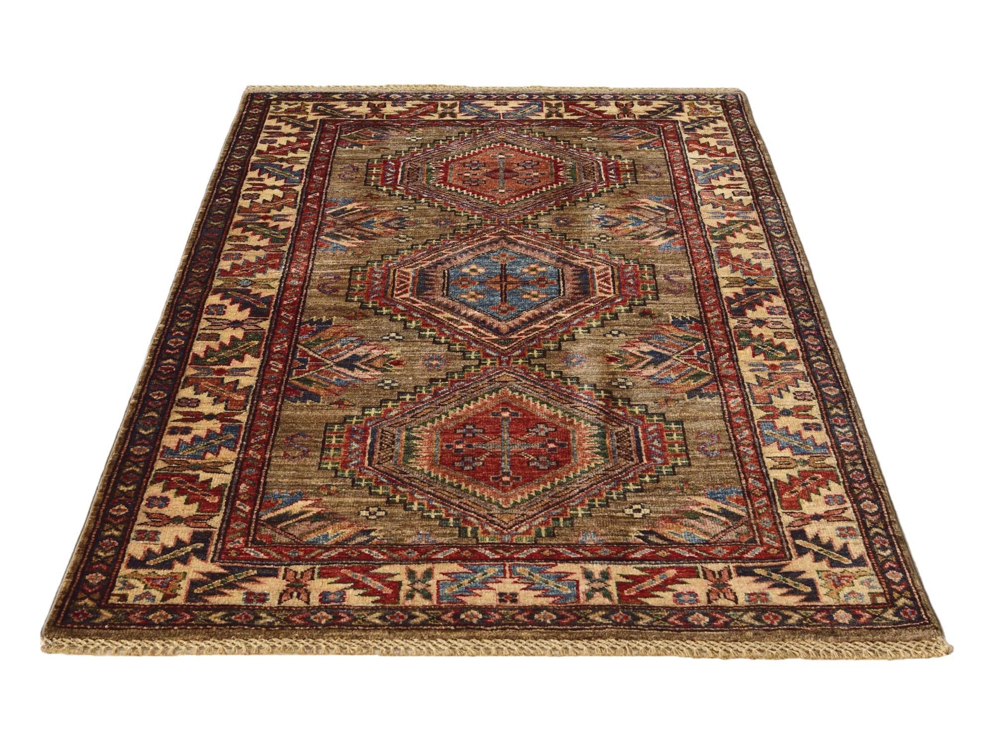 3' 3 x 5' Hand Knotted Kazak Rug