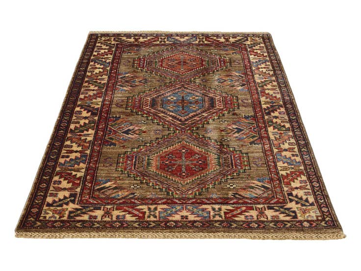 Detail image of 3' 3 x 5' Hand Knotted Kazak Rug