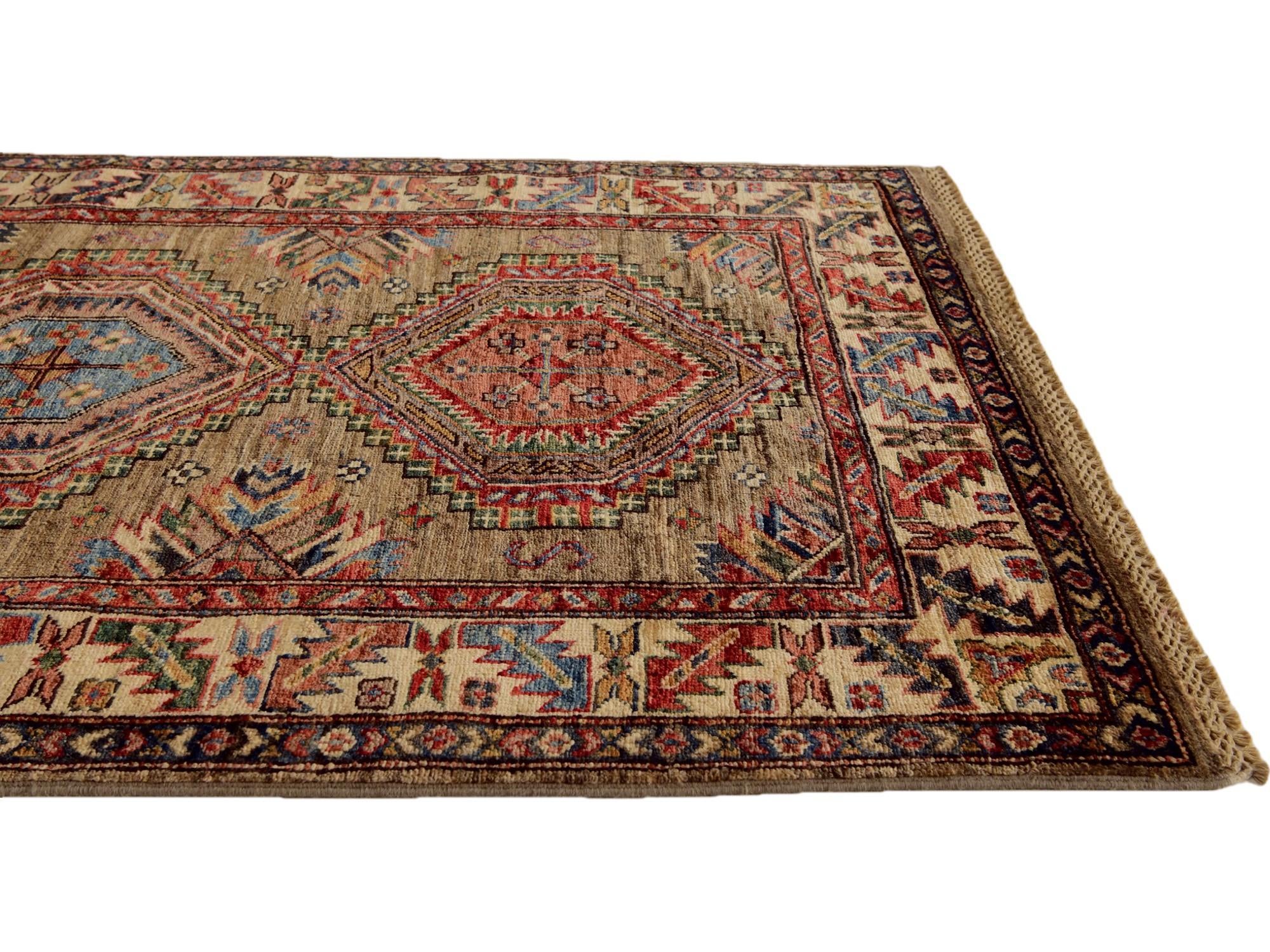 3' 3 x 5' Hand Knotted Kazak Rug