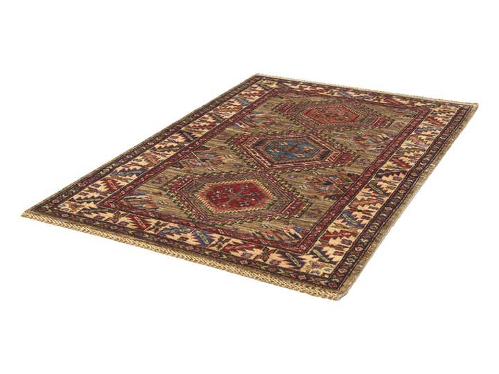 3' 5 x 5' 2 Hand Knotted Kazak Rug
