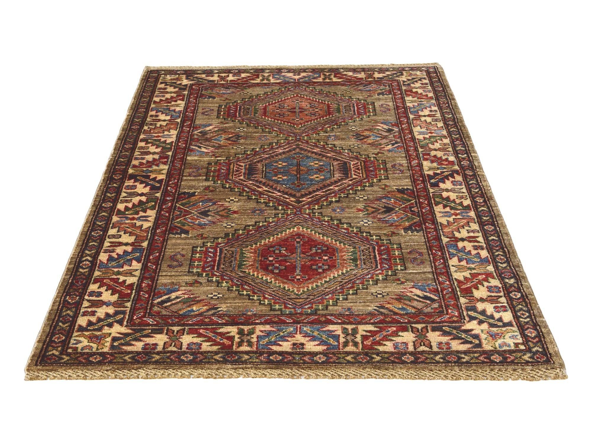 3' 5 x 5' 2 Hand Knotted Kazak Rug