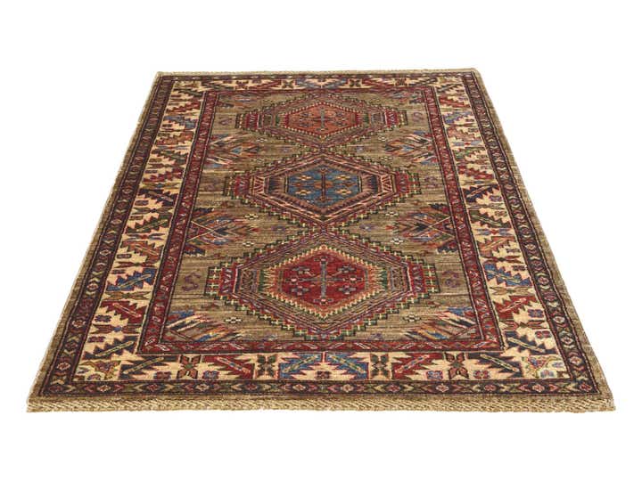 3' 5 x 5' 2 Hand Knotted Kazak Rug
