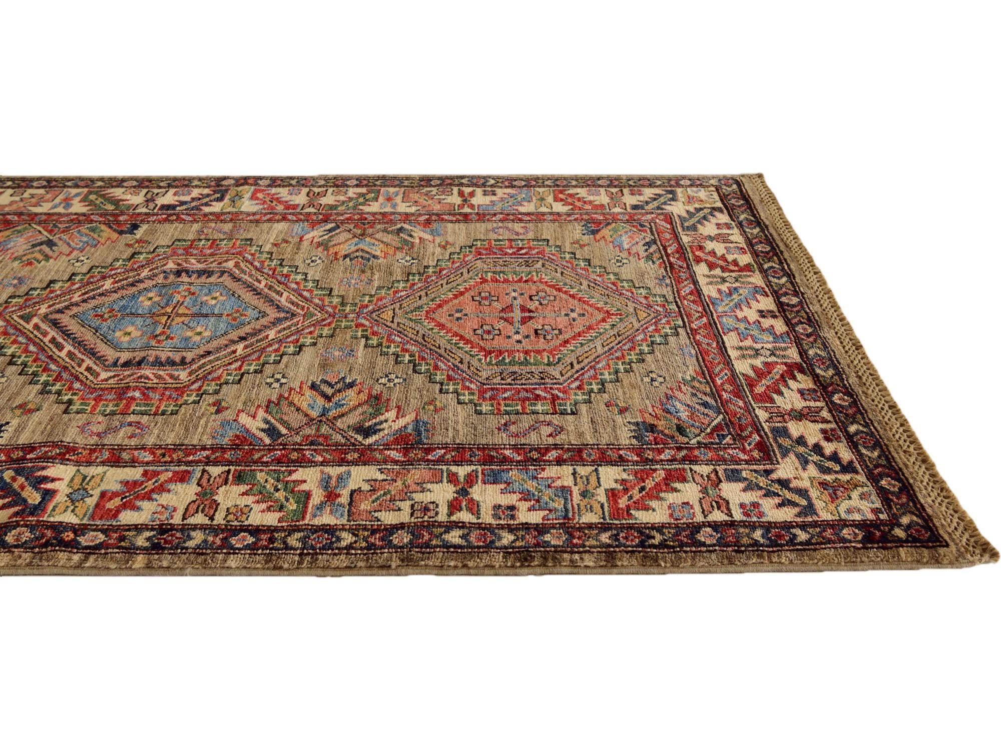 3' 5 x 5' 2 Hand Knotted Kazak Rug