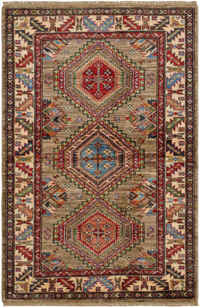 3' 5 x 5' 2 Hand Knotted Kazak Rug