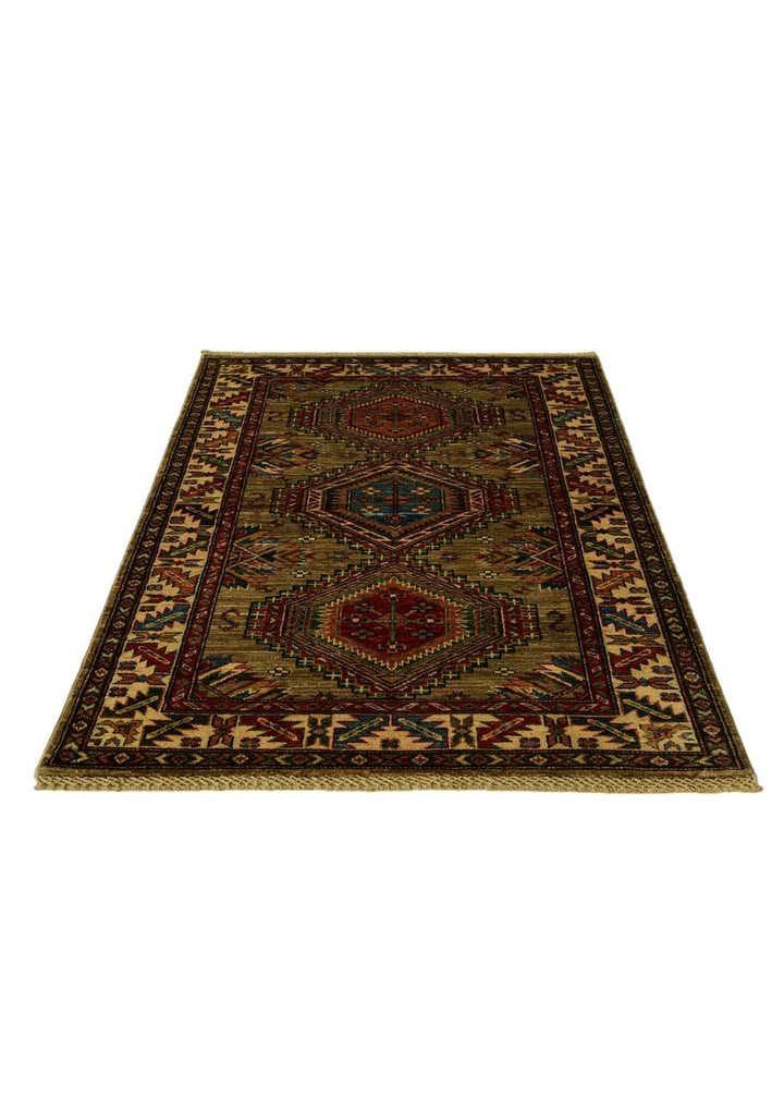 3' 4 x 5' 2 Hand Knotted Kazak Rug