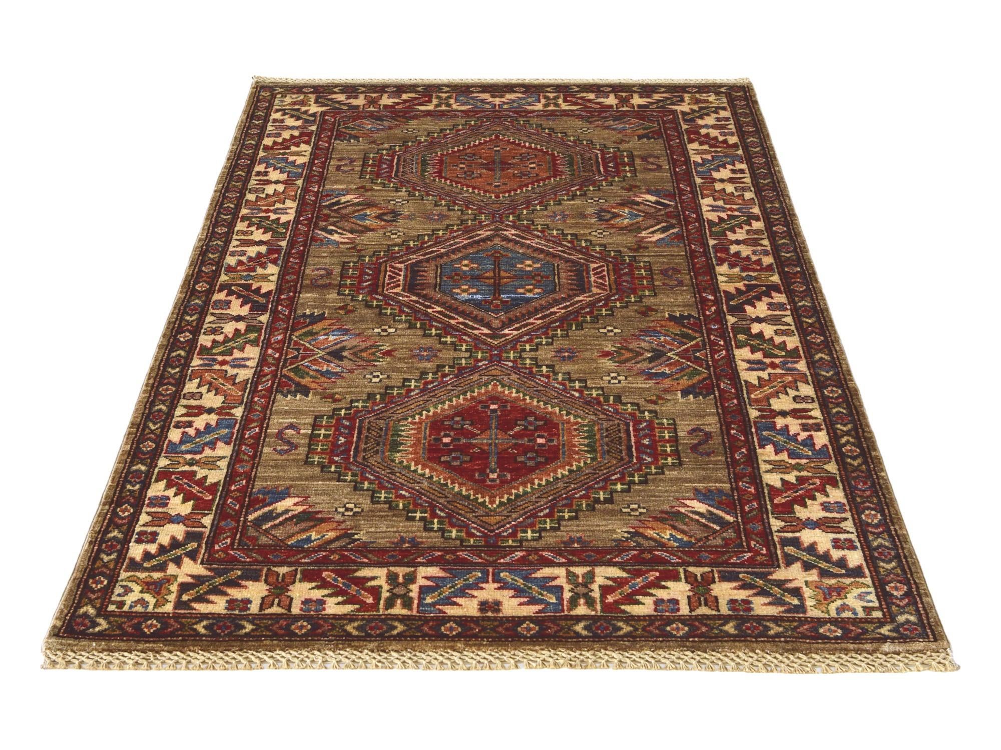 3' 4 x 5' 2 Hand Knotted Kazak Rug