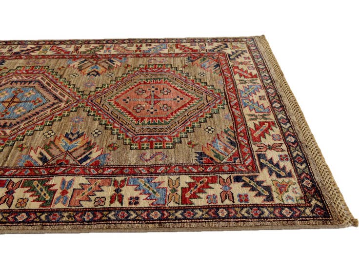 Detail image of 3' 4 x 5' 2 Hand Knotted Kazak Rug