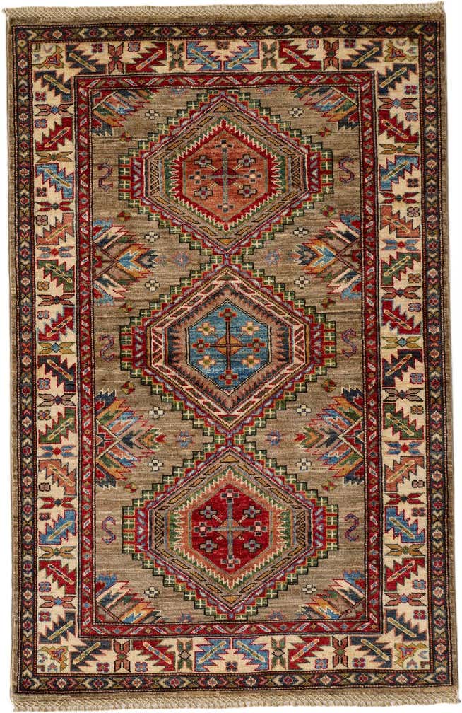 3' 4 x 5' 2 Hand Knotted Kazak Rug