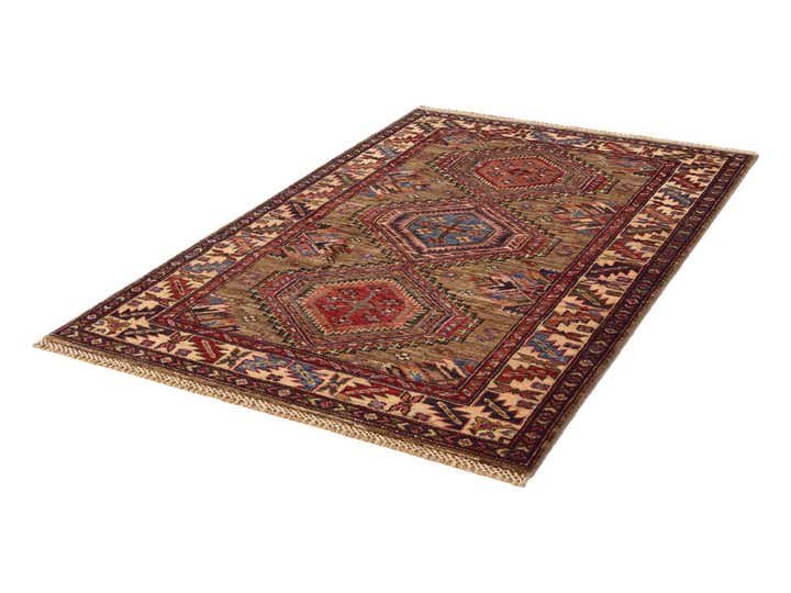 3' 3 x 4' 11 Hand Knotted Kazak Rug