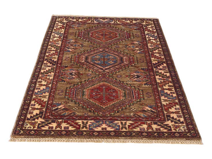 Detail image of 3' 3 x 4' 11 Hand Knotted Kazak Rug