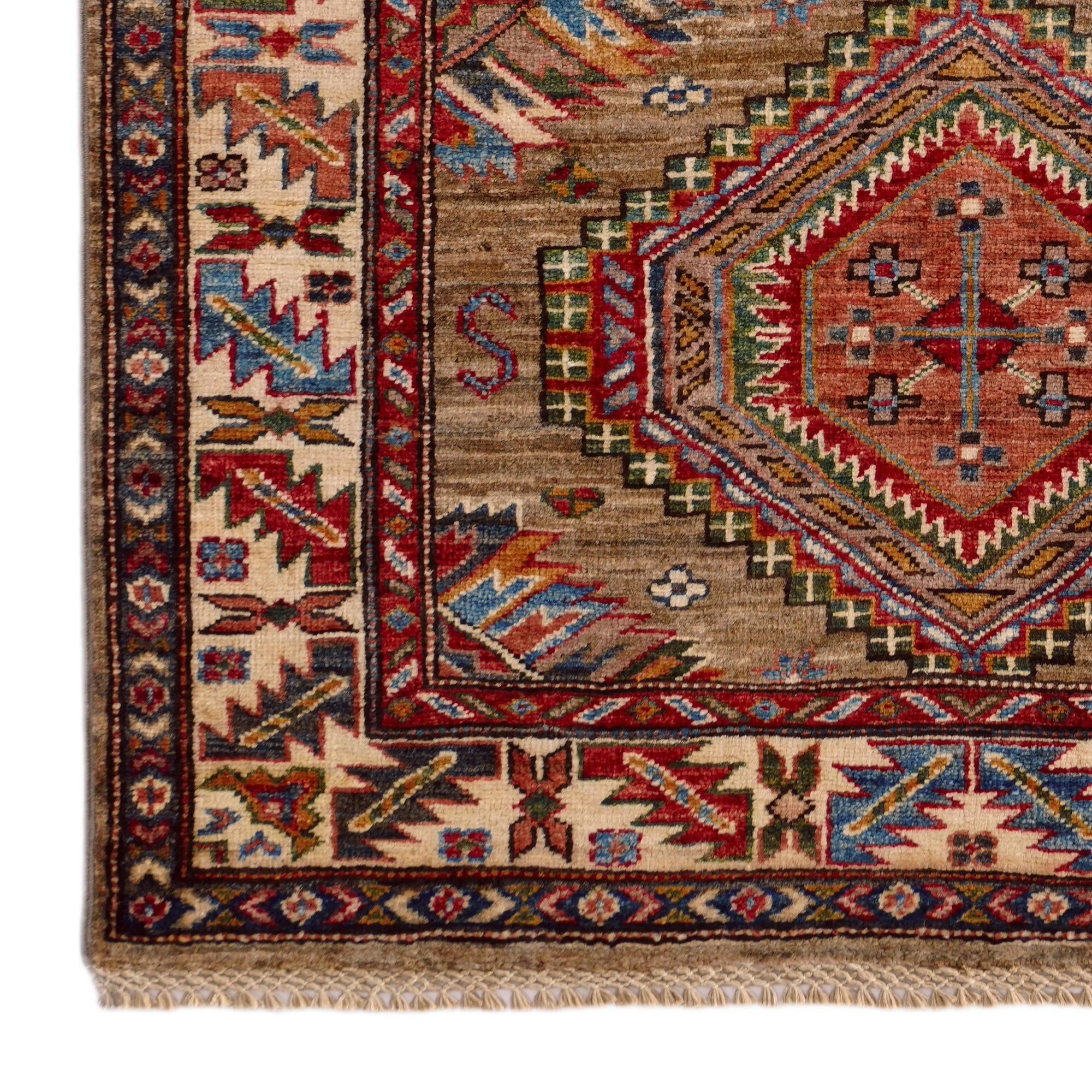 3' 3 x 4' 11 Hand Knotted Kazak Rug