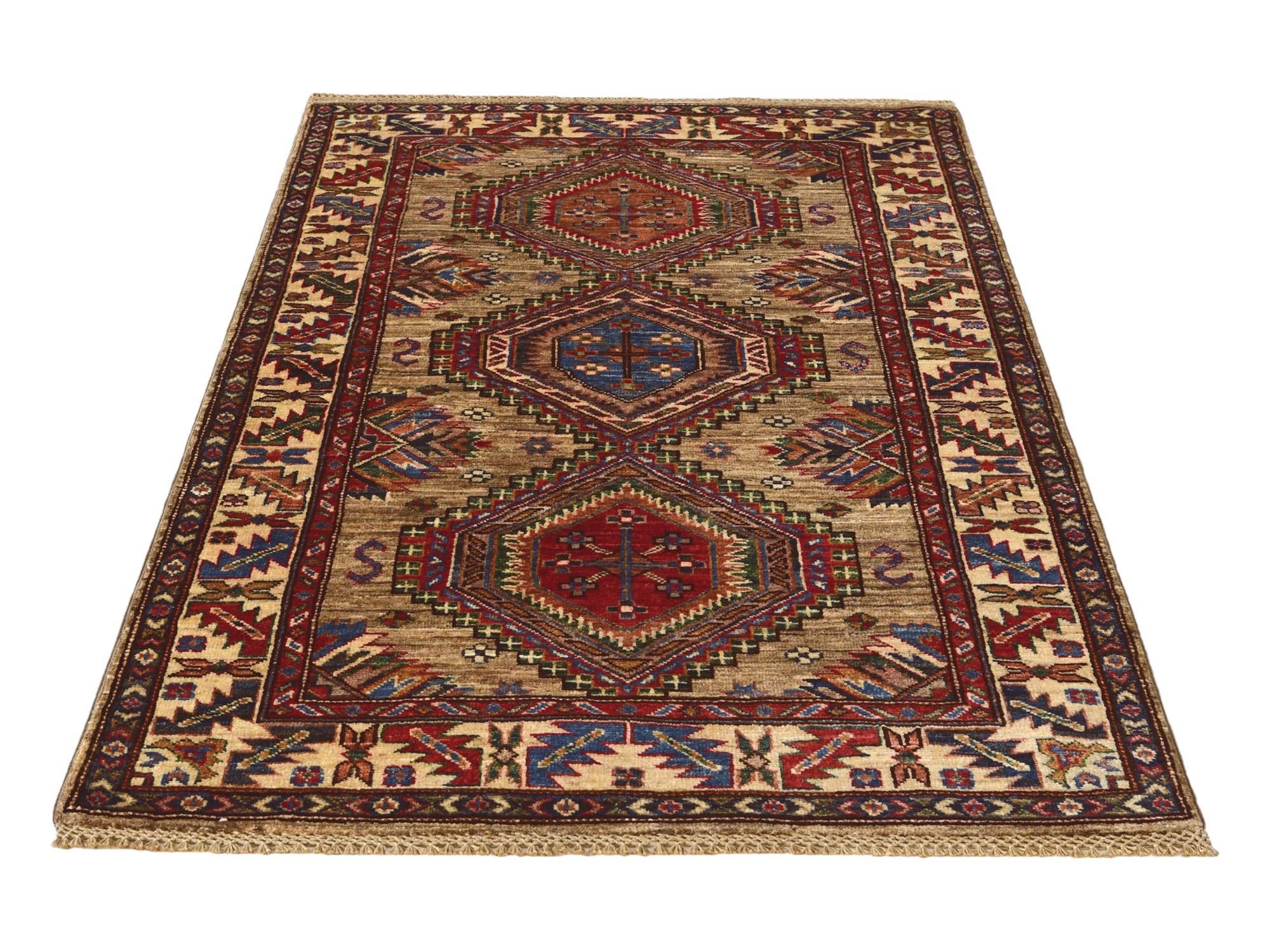 3' 5 x 5' 1 Hand Knotted Kazak Rug