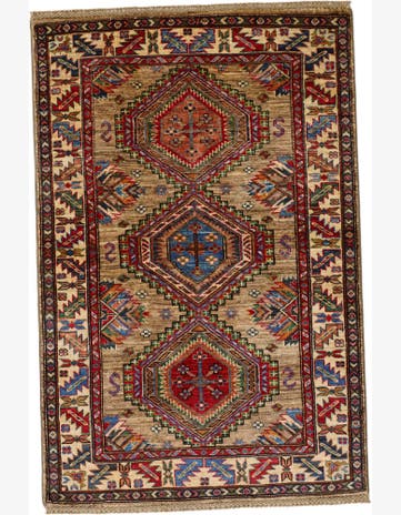 3' 5 x 5' 1 Hand Knotted Kazak Rug