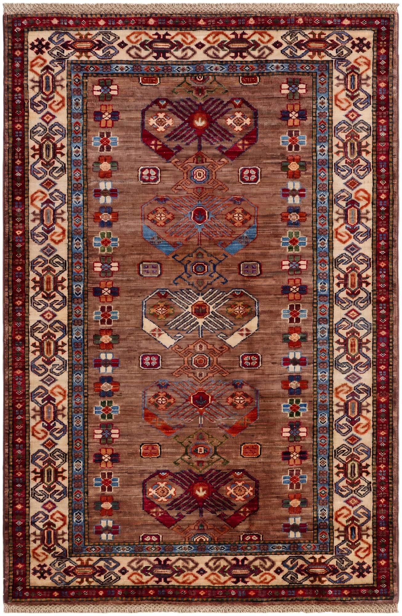 3' 5 x 5' 1 Hand Knotted Kazak Rug
