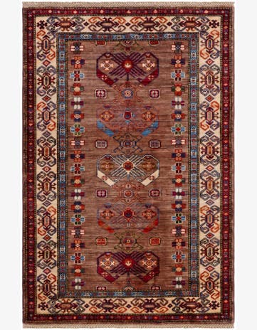 3' 5 x 5' 1 Hand Knotted Kazak Rug