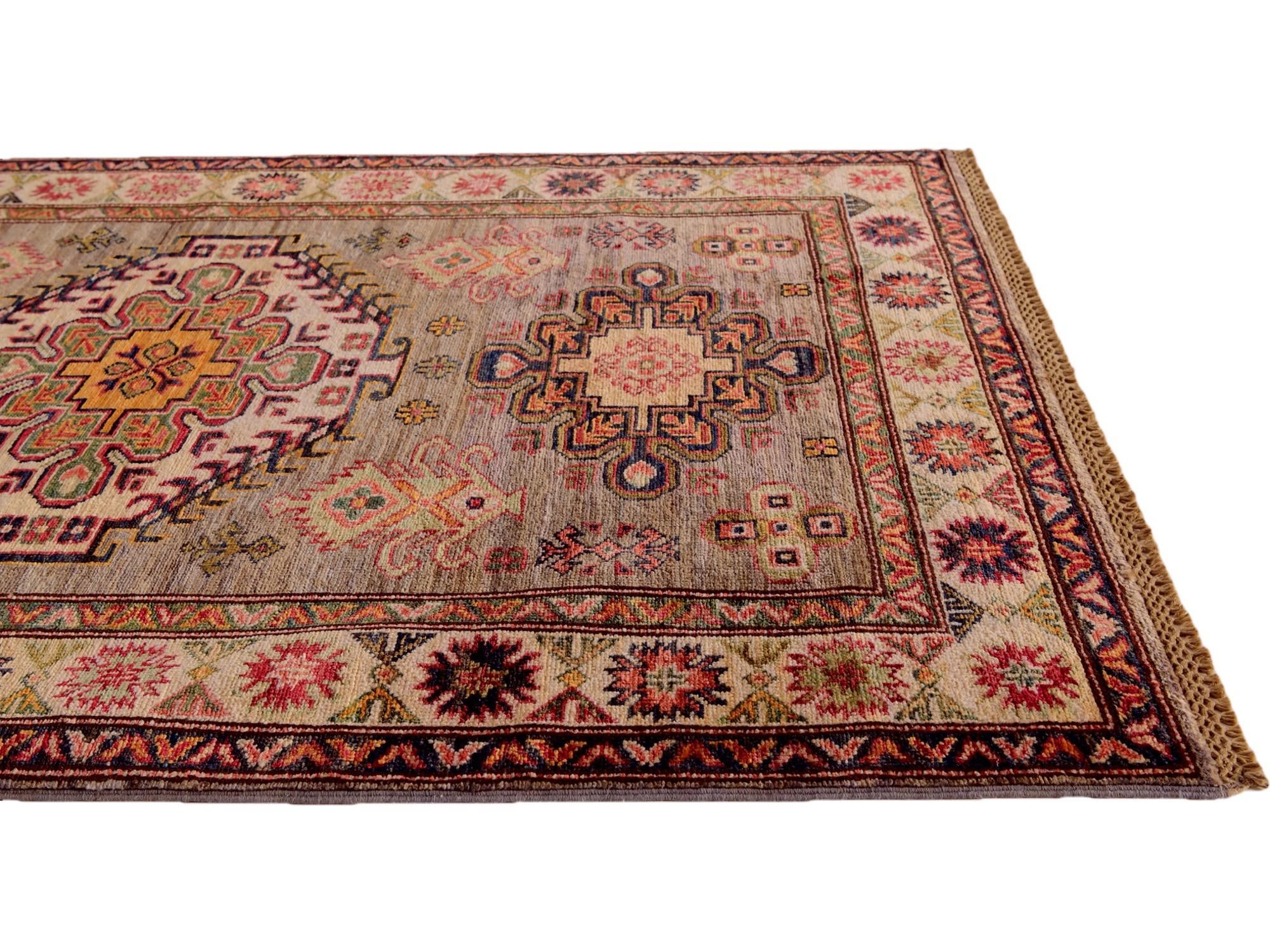 3' 8 x 4' 11 Hand Knotted Kazak Rug