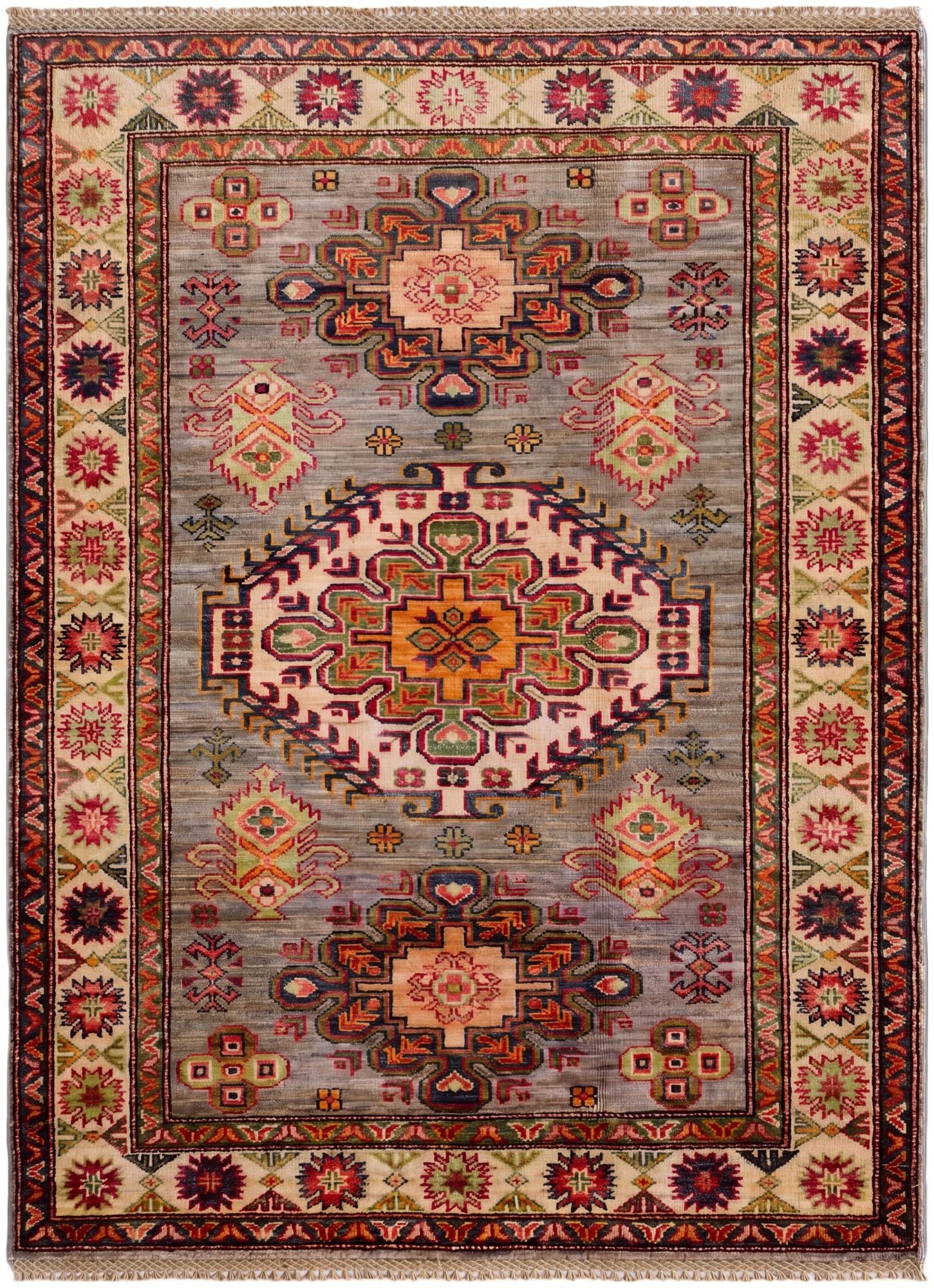 3' 8 x 4' 11 Hand Knotted Kazak Rug
