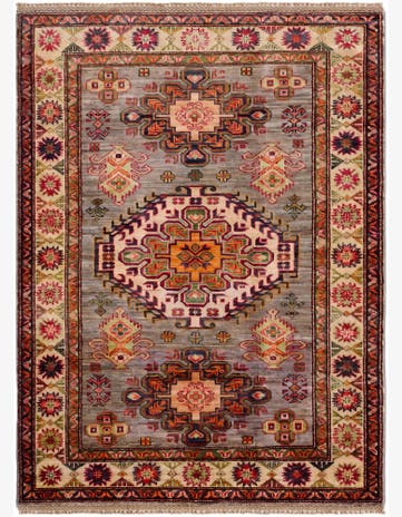 3' 8 x 4' 11 Hand Knotted Kazak Rug