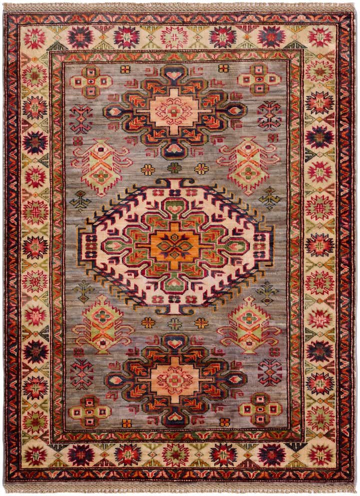 3' 8 x 4' 11 Hand Knotted Kazak Rug