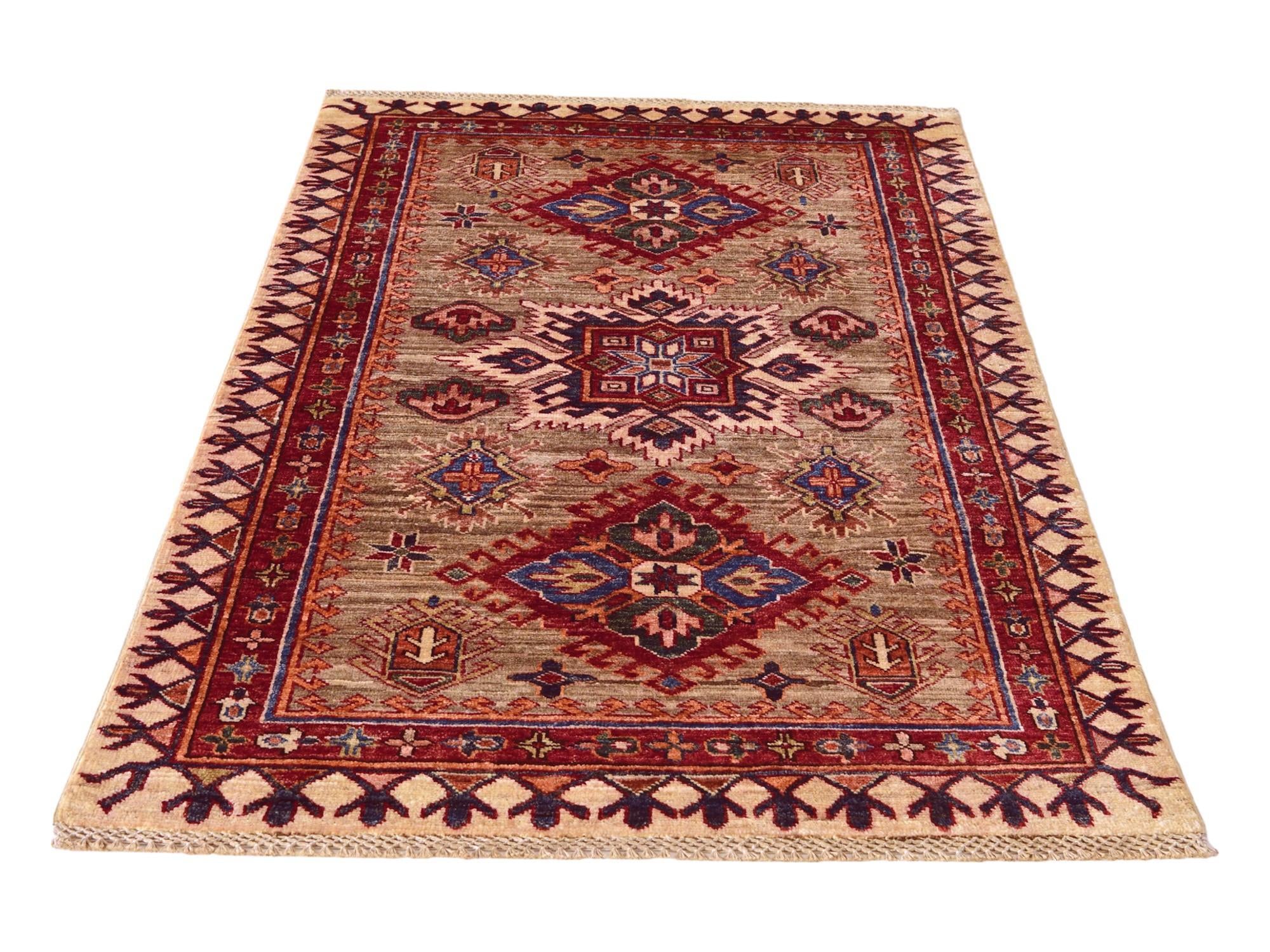 3' 3 x 5' 3 Hand Knotted Kazak Rug