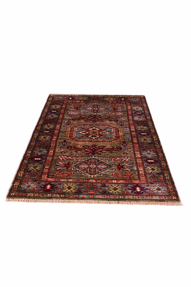 Detail image of 3' 4 x 5' 2 Hand Knotted Kazak Rug