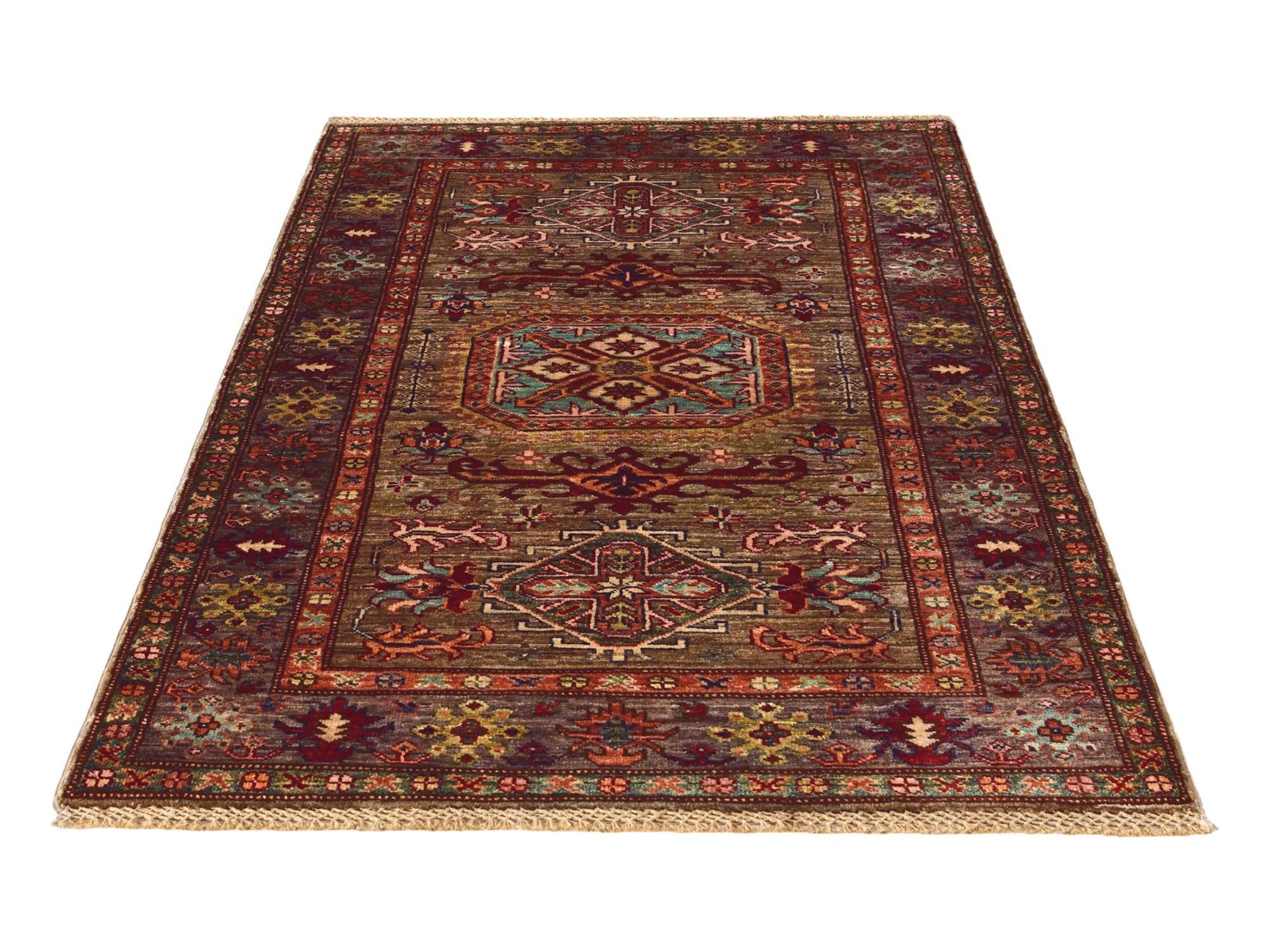 3' 4 x 5' 2 Hand Knotted Kazak Rug
