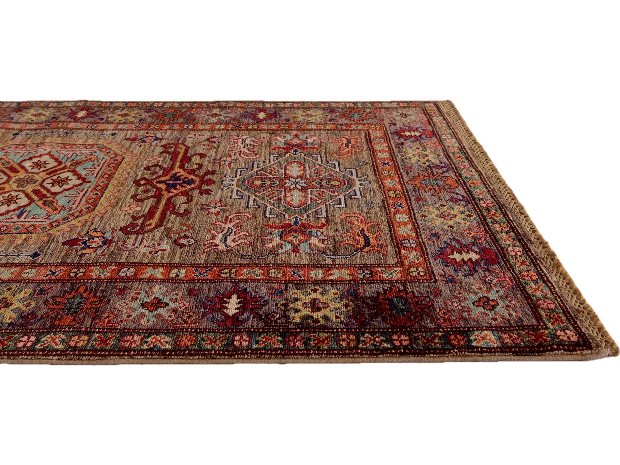 3' 4 x 5' 2 Hand Knotted Kazak Rug