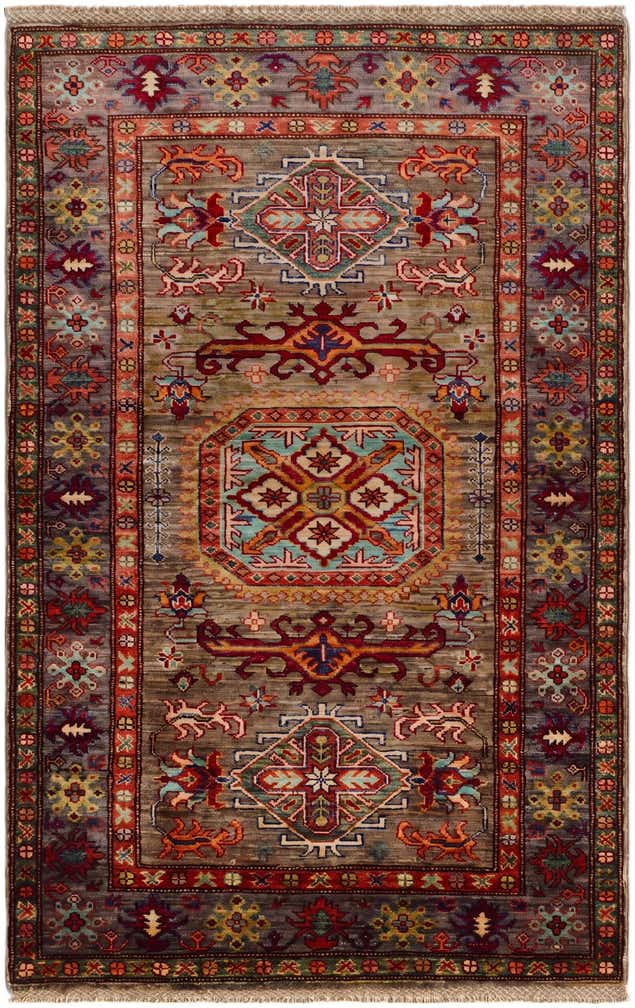 3' 4 x 5' 2 Hand Knotted Kazak Rug